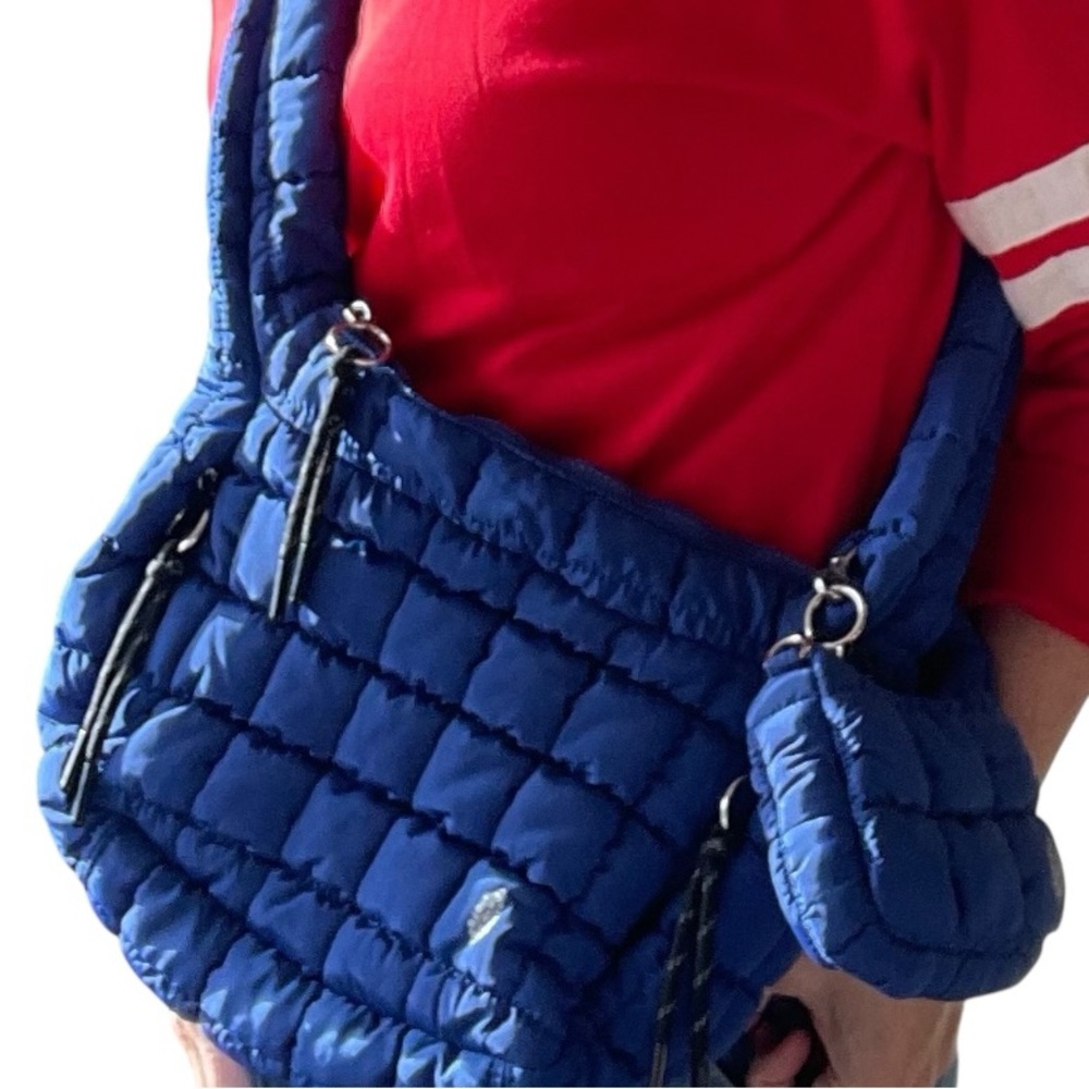 FP Movement Two Pieces Blue Quilted Crossbody/Shoulder Bag and matching Mini Bag - Picture 10 of 13